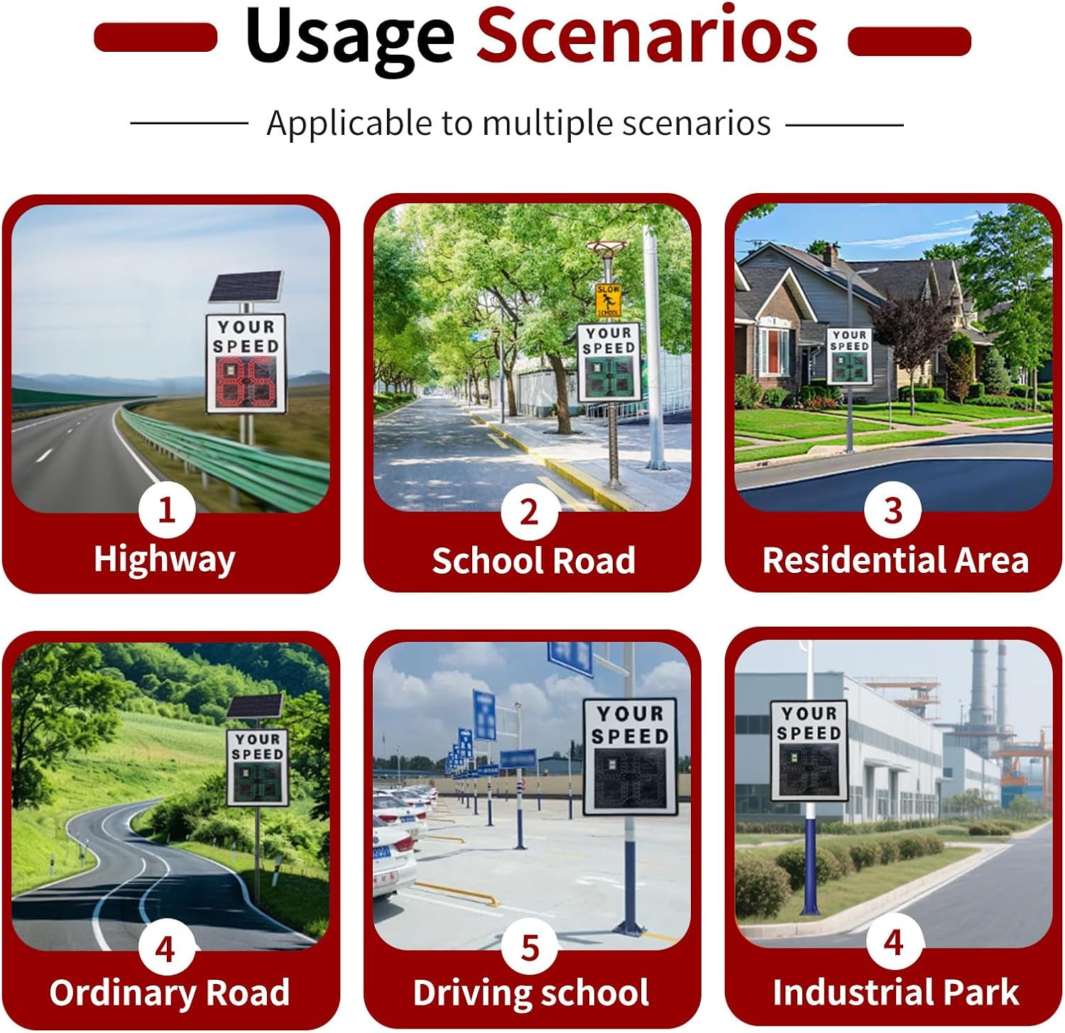 23.6'X35.4' Radar Speed Sign - Integrated Solar Power, Radar Speed Display Sign, Ip65, 394ft Detection for Highways, Remote Control and Accessories