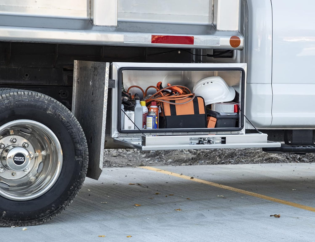 Buyers Products 1706405 Pro Series Underbody Truck Box With 3-Point Compression Latch, Smooth Silver Aluminum, Made in the USA, 18 x 18 x 36 Inches, Truck Tool Box For Storage & Organization