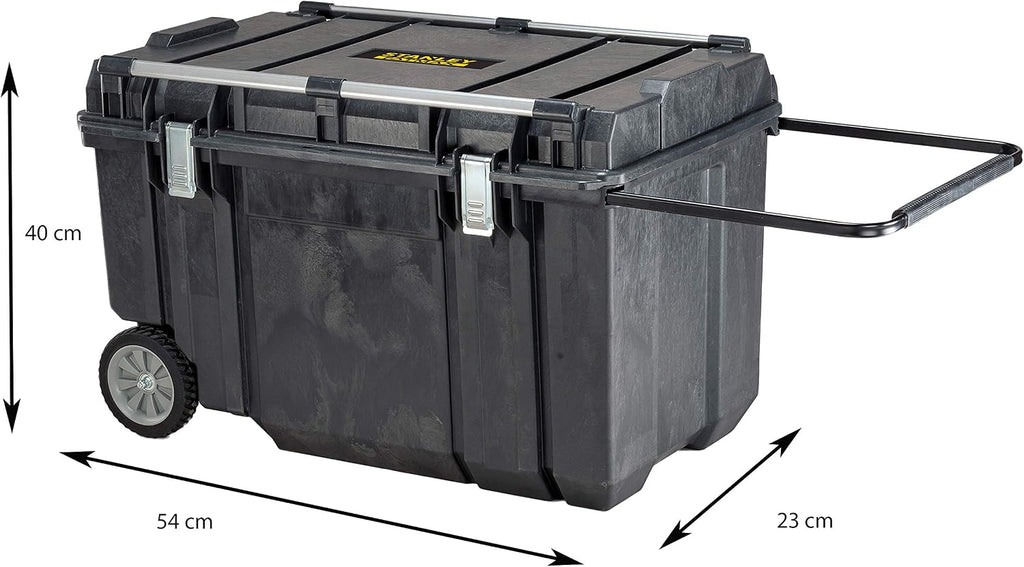 Stanley FMST1-75531 Tool Box (99 x 59 x 62 cm, Box for Assembly with 233 L Capacity, Metal Braces for Attaching a Second Box, Robust Metal Clasps) FMST1-75531, Large, Black