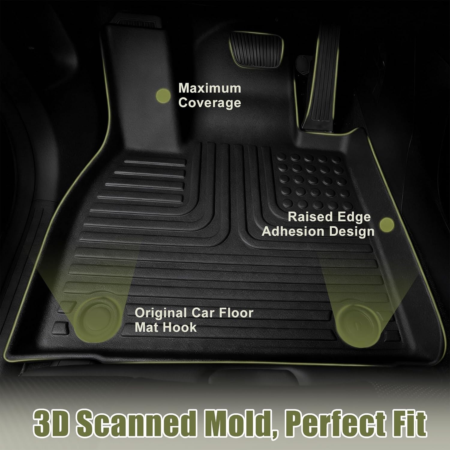 Priprilod Floor Mats Fit for Fisker Ocean 2023-2024 4-Door All Weather Protector TPE Floor Liners Custom Fit Car Mats Non-Slip