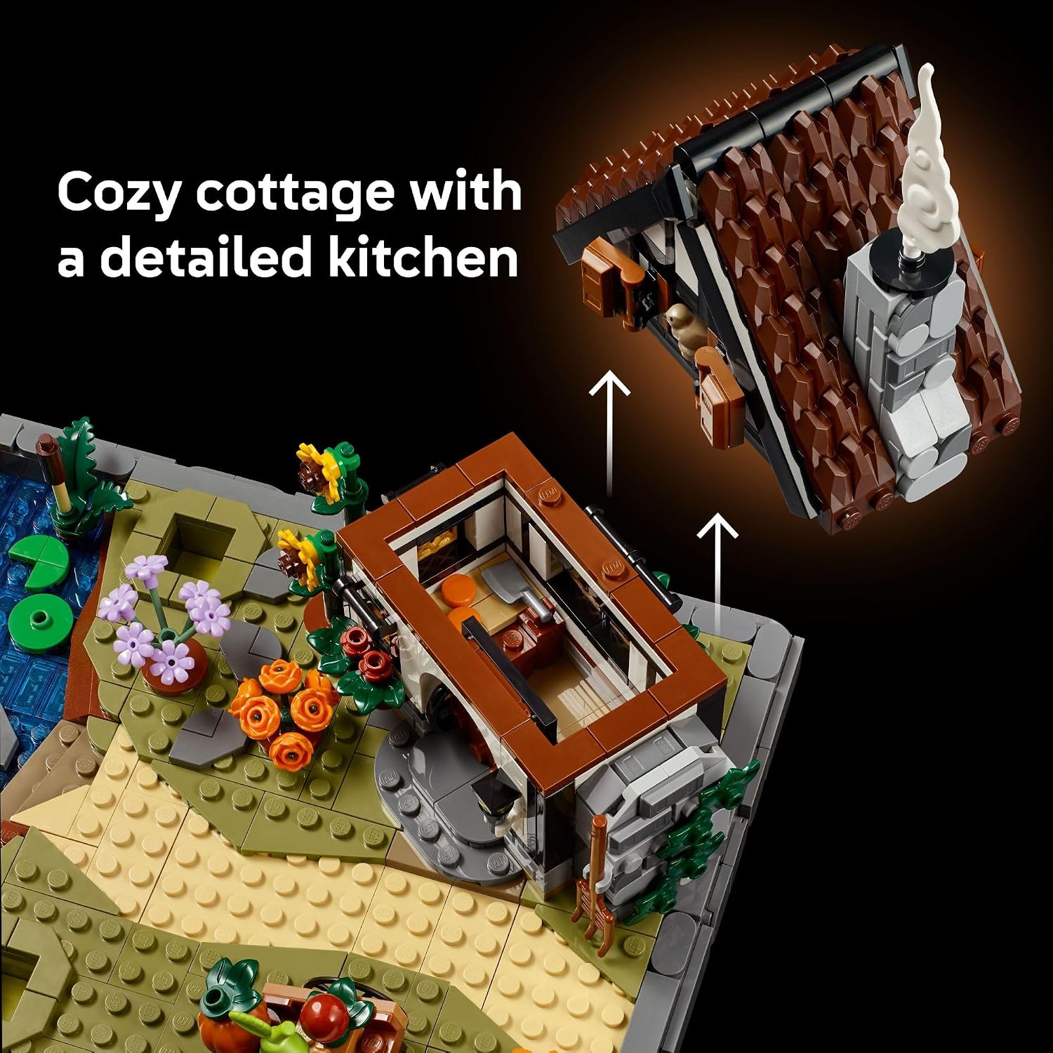 LEGO Icons Autumn Cottage Garden Building Set for Adults, Ages 18+ - Whimsical Room Decor for Office, Bedroom, or Book Shelf - Building Blocks for Crafting Fans - Gift Idea for Birthdays - 11372