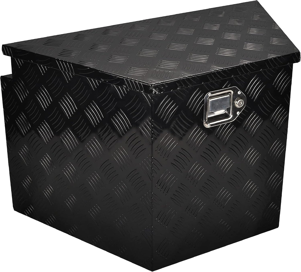 29 Inch Aluminum Utility Trailer Tongue Tool Box Wide Utility Trailer Tongue Toolbox RV Storage OrganizerTrailer Storage Tool Box With Lock & Keys Black, 5 Bar Tread (29'X16.5'X18')