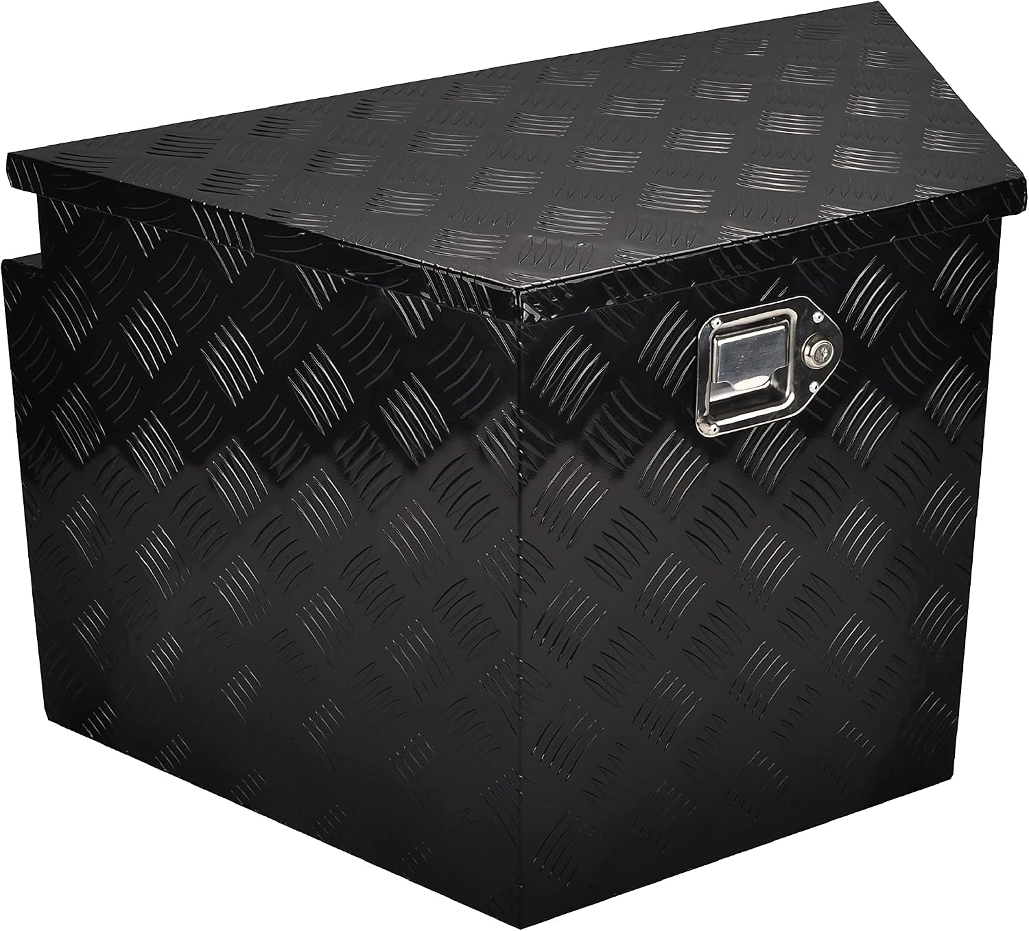 29 Inch Aluminum Utility Trailer Tongue Tool Box Wide Utility Trailer Tongue Toolbox RV Storage OrganizerTrailer Storage Tool Box With Lock & Keys Black, 5 Bar Tread (29'X16.5'X18')