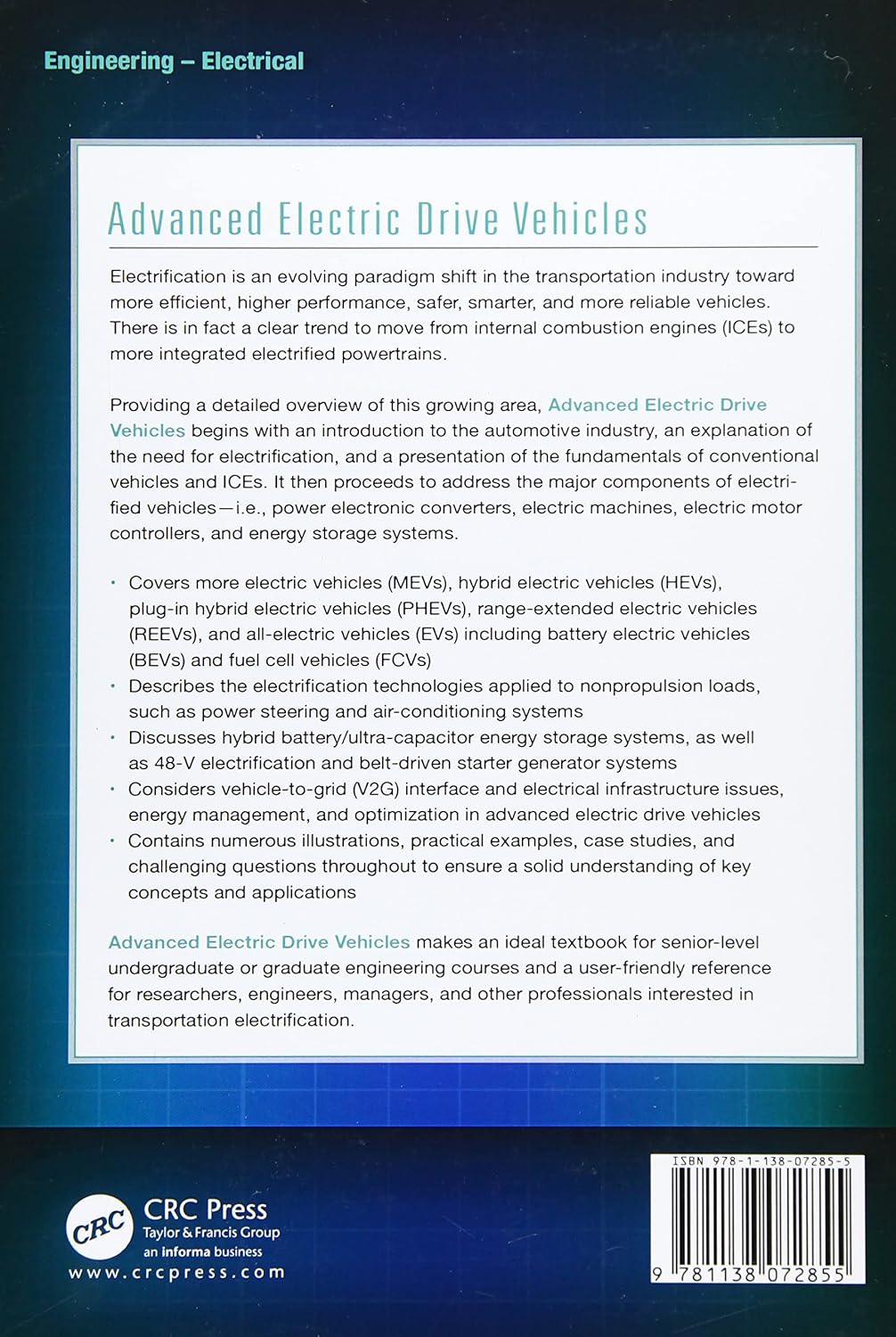 Advanced Electric Drive Vehicles (Energy, Power Electronics, and Machines)