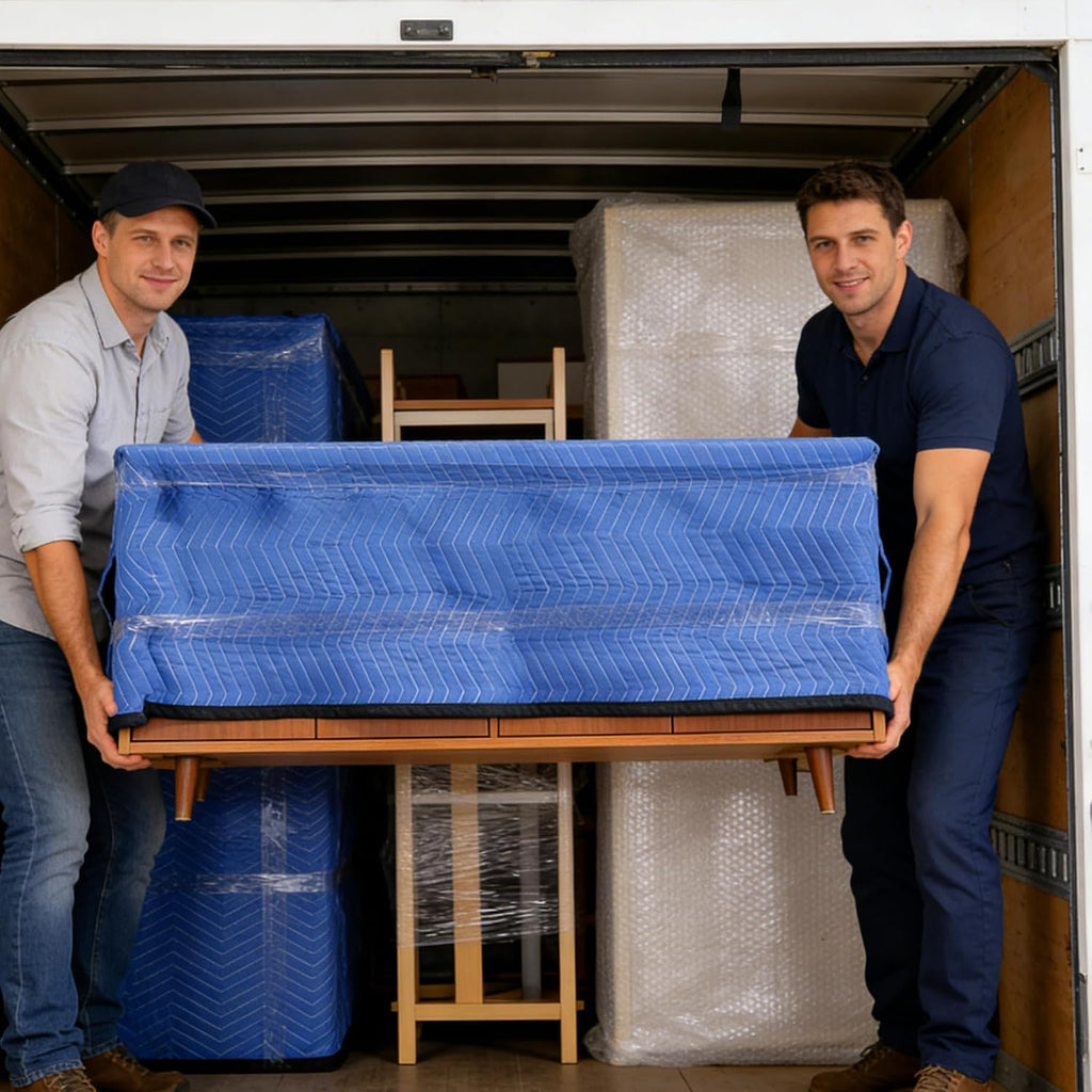 ZENY Moving Blankets 12 Pack, Heavy Duty 35 lb/dz, Quilted Furniture Pads Large 80x72 Inches for Moving and Storage (24, Blue)