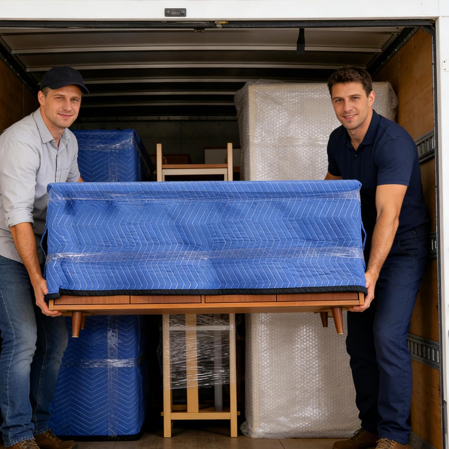 ZENY Moving Blankets 12 Pack, Heavy Duty 35 lb/dz, Quilted Furniture Pads Large 80x72 Inches for Moving and Storage (24, Blue)