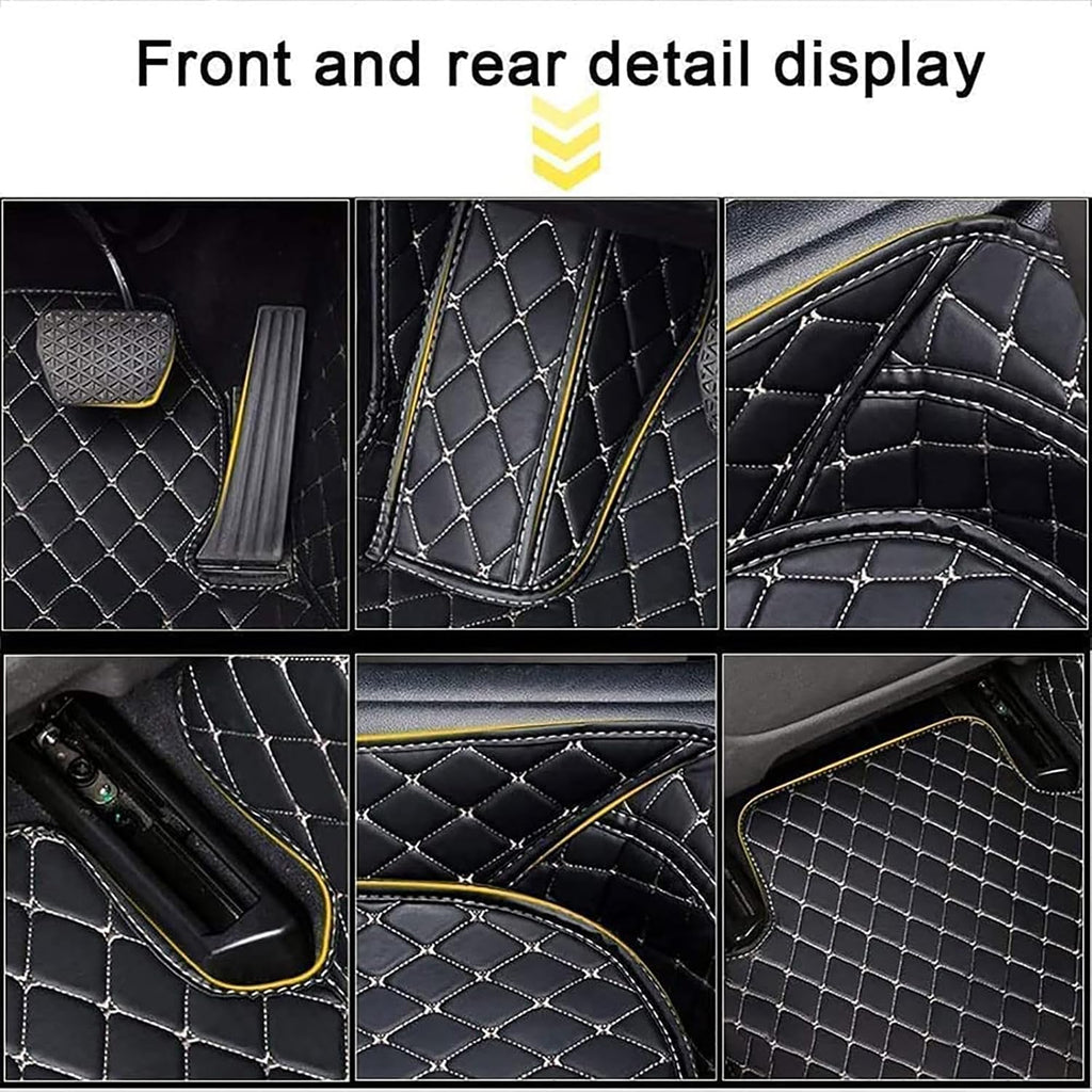 Custom Car Leather Floor Mats for KIA K5 2016-2019, Waterproof Non Slip Full Coverage Floor Liners All Weather Protection Floor Mats Carpet Pads Interior Accessories,H/Beige