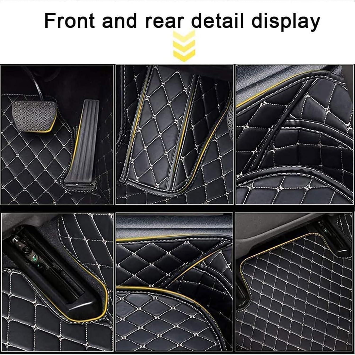 Custom Car Leather Floor Mats for KIA K5 2016-2019, Waterproof Non Slip Full Coverage Floor Liners All Weather Protection Floor Mats Carpet Pads Interior Accessories,H/Beige
