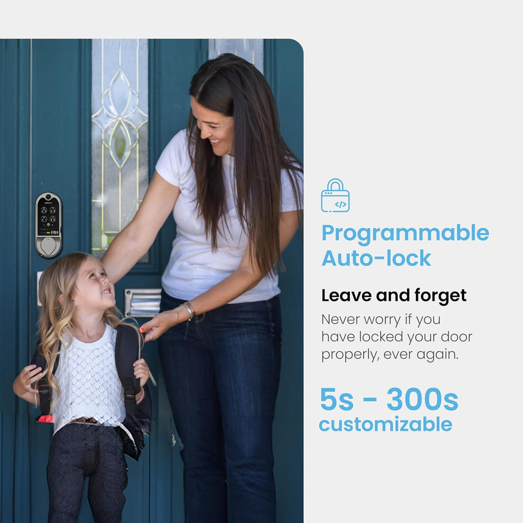 (Refurbished) Lockly Vision Smart Lock with Camera, Video Doorbell Keyless Entry Door Lock Wi-Fi, PIN Genie Keypad, Fingerprint, Auto Lock, Remote Control, Easy Installation, No Monthly Fee