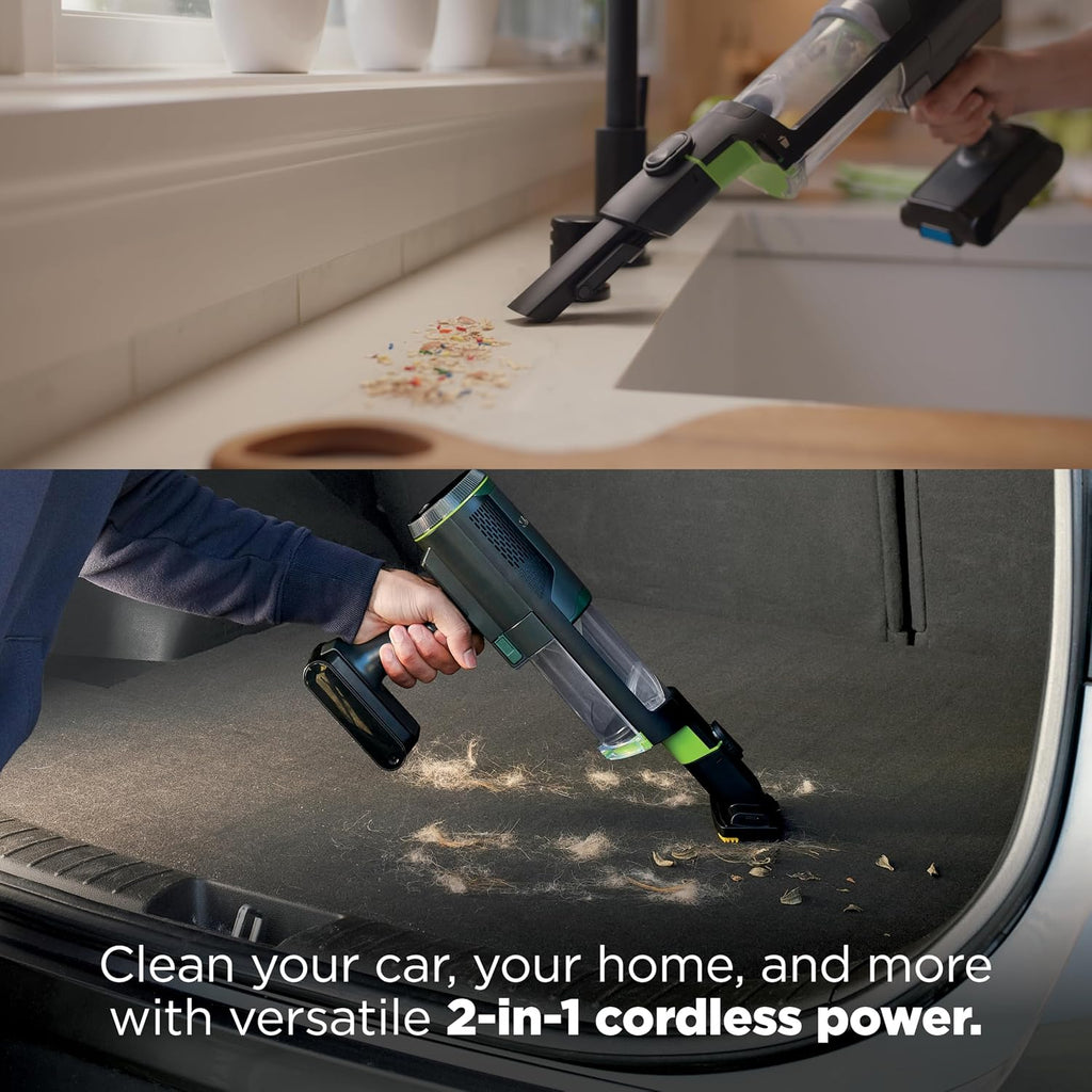 Shark PowerBoost Cordless 2-in-1 Car/Home Handheld PowerVac, Powerful Suction, 40 Minute Runtime, Portable, 3 Cleaning Modes, LED Screen, Furfins Tool, Duster Crevice Tool, Charcoal, BH102