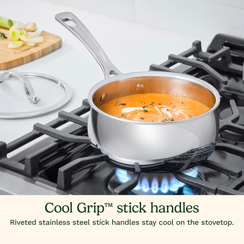 Cuisinart 15 Piece PureClad Triple-Ply, Stainless Steel, Cookware Set, PCST-15