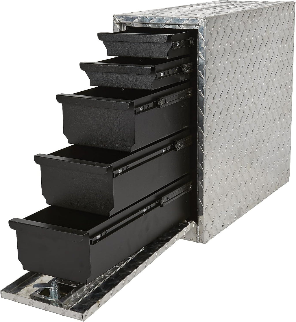 Ironton 5-Drawer Sidebed Storage Truck Box, Aluminum, 20in.–47in.W