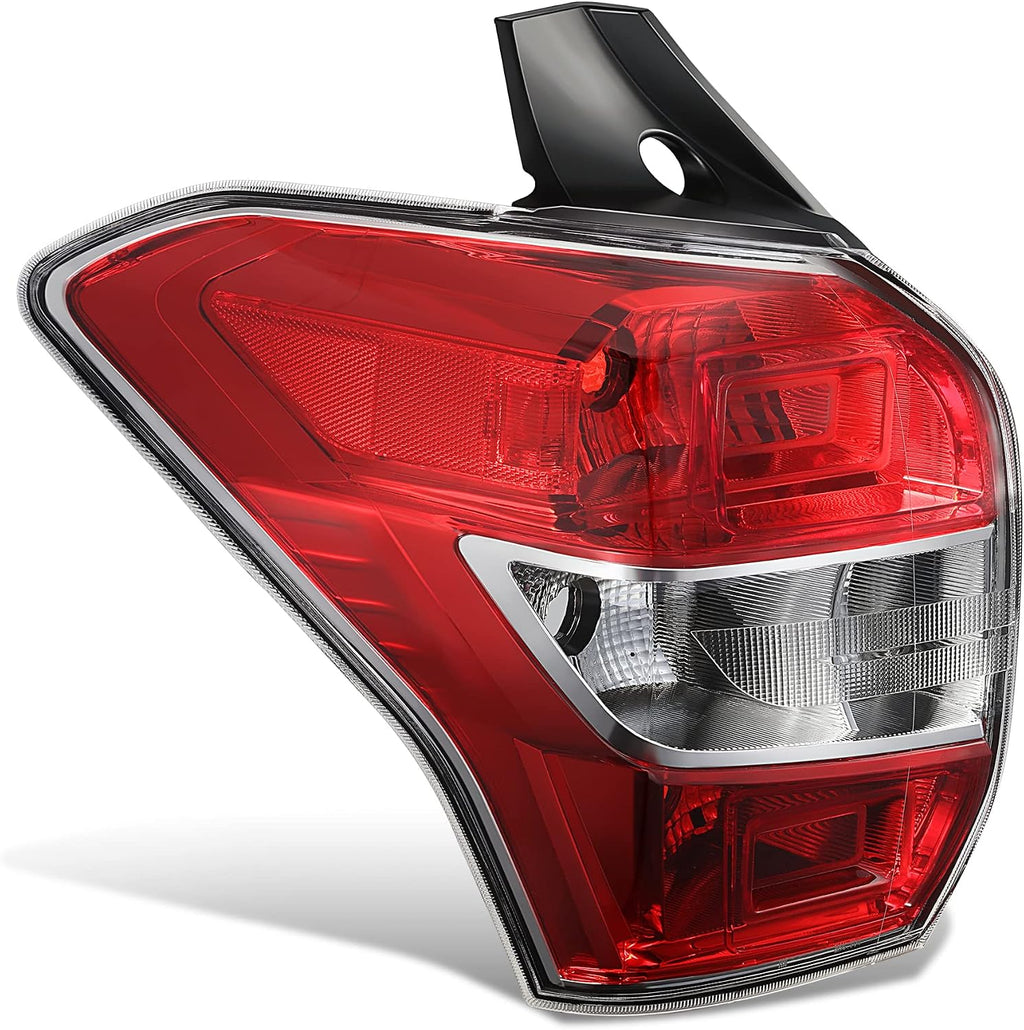 DNA MOTORING Left OE Style Tail Light Compatible with 14-16 Subaru Forester, Red/Clear Lens, OEM-TL-002-L