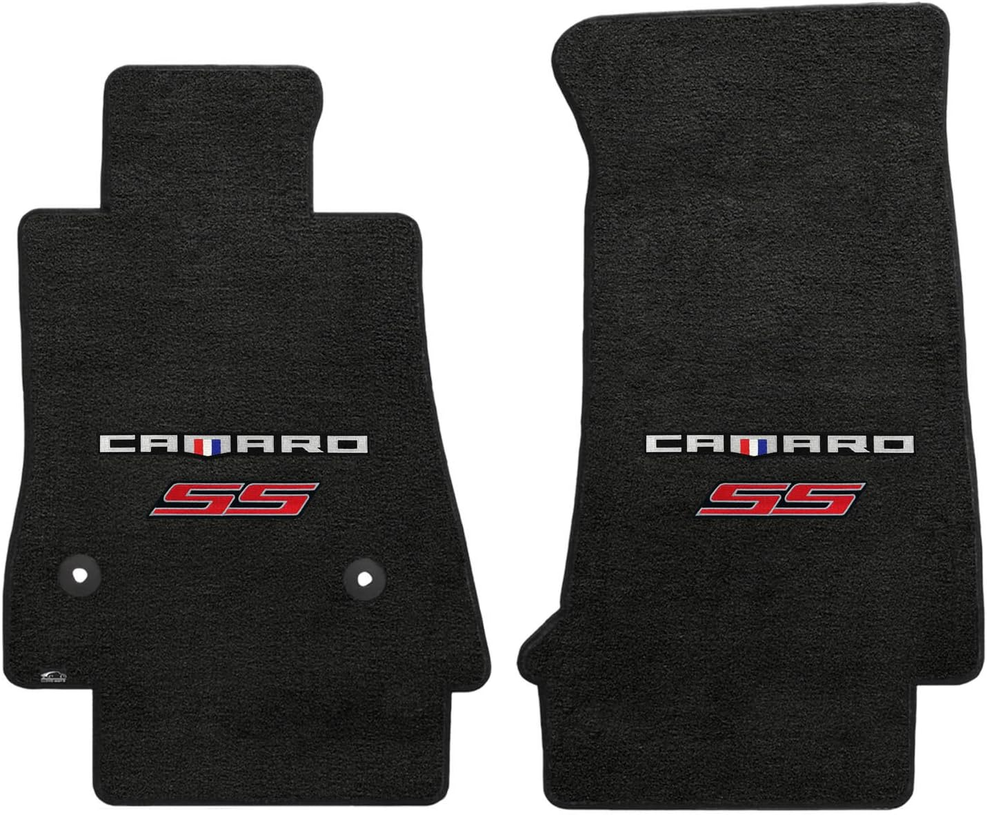Lloyd Mats VELOURTEX Floor Mats for Camaro 2016-ON 2PC Mats Ebony VELOURTEX Camaro + SS RED Double Logo