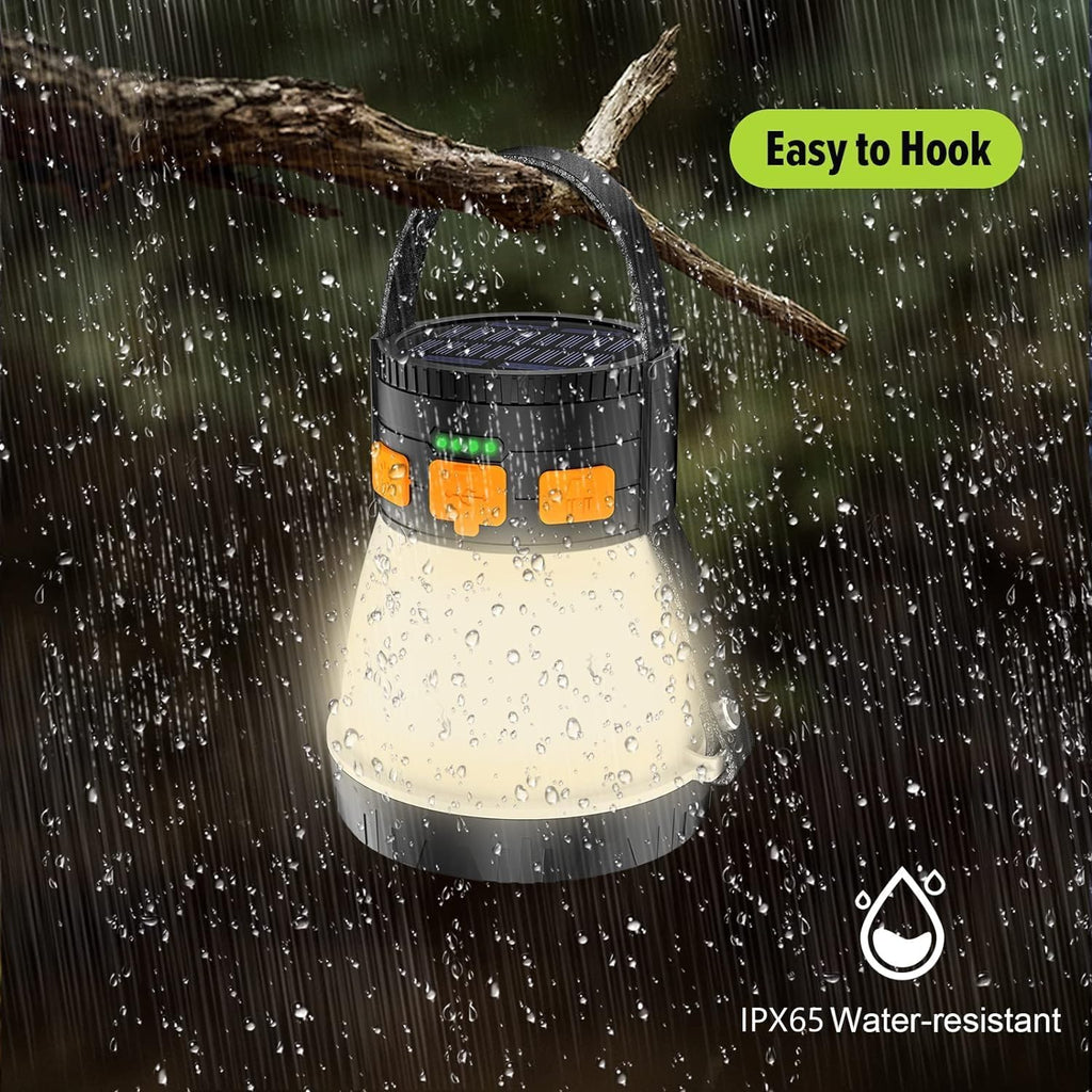 6 Pack LED Camping Lantern, 1500 Lumens Camping Lantern Rechargeable with Solar Panel Charging, Waterproof, 8 Light Modes, 7500mAh, Camping Flashlight for Hurricane Emergency, Outdoor
