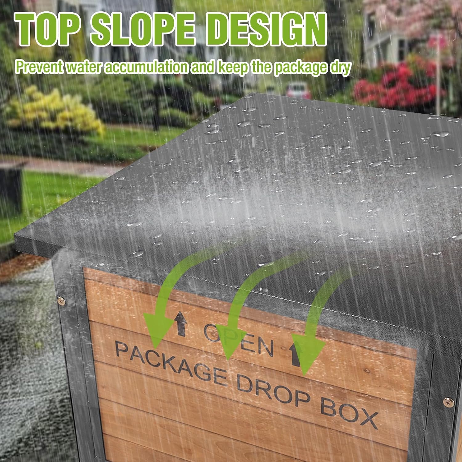 Package Delivery Boxes For Outside With Combination Lock, Anti-Theft Package Drop Box With Weatherproof Design, Wooden Porch Package Delivery Box With Secure Storage For Home And Business
