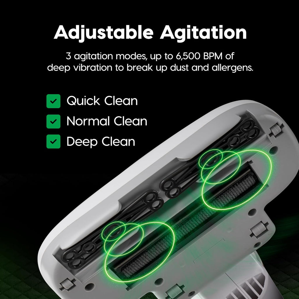 IRIS USA Handheld Corded Mattress Vacuum Cleaner, Dust Sensor, 120V, Pet Hair Remover, 6,500 BPM Agitator, Cyclonic HEPA Filter Sofas, and Upholstery, White