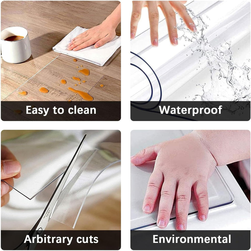 Drsyffsup Clear Hard-Floor Chair Mat 2mm Thick PVC Carpet Protector Pad Rectangular Non-Slip and Scratch-Resistant Floor Mats for Desktop Furniture Wooden Floor Protector (Size : 90x300cm-1)