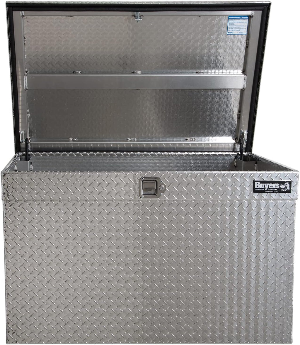 Buyers Products 1712110 Aluminum Diamond Tread All Purpose Chest Tool Box, 24 x 48 x 24 Inch, Made in the USA, Jumbo Toolbox For Work Site Storage & Organization, Durable Contractor Job Box