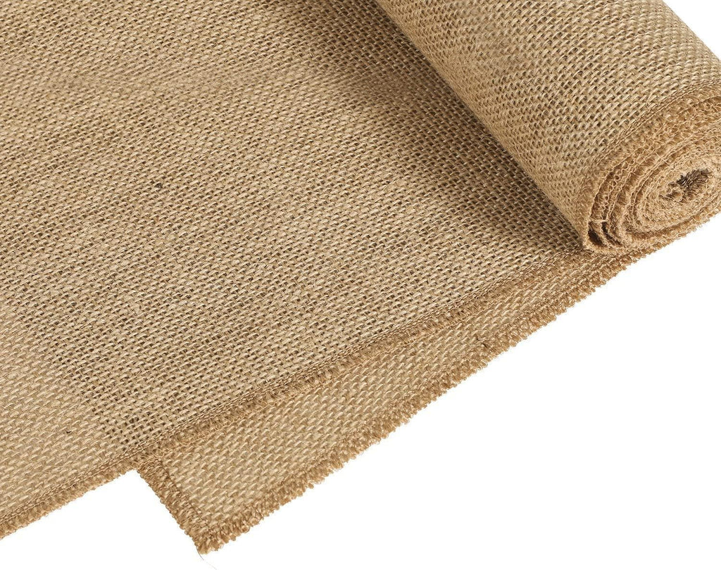 MDS Pack of 5 Wedding Burlap Table Runners 12 Inches x 50 Yards Long Roll for Farmhouse-Style, Woven Jute Fabric Placemats or Centerpieces and Rustic Home Decor for Outdoor Tables - Natural