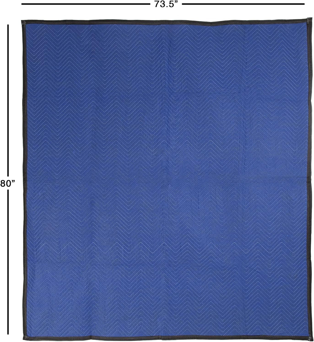 Dallas Packaging Supply 12 Supreme & Moving Blankets 80' x 72' (85 lb/dz Weight) Quilted Shipping Furniture Pads Cotton/Polyester Blend Fabric and Royal Blue in Color