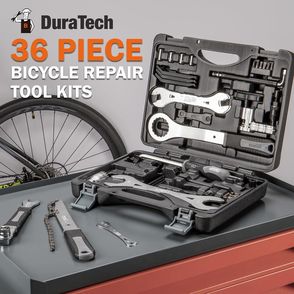 Super B Bicycle Tool Set - Bike Repair Kit with Carry Case - Bike Maintenance Tools for Road Bikes and Mountain Bikes, Repairing Tyres, Brakes, Chains, Pedal, Crank Puller
