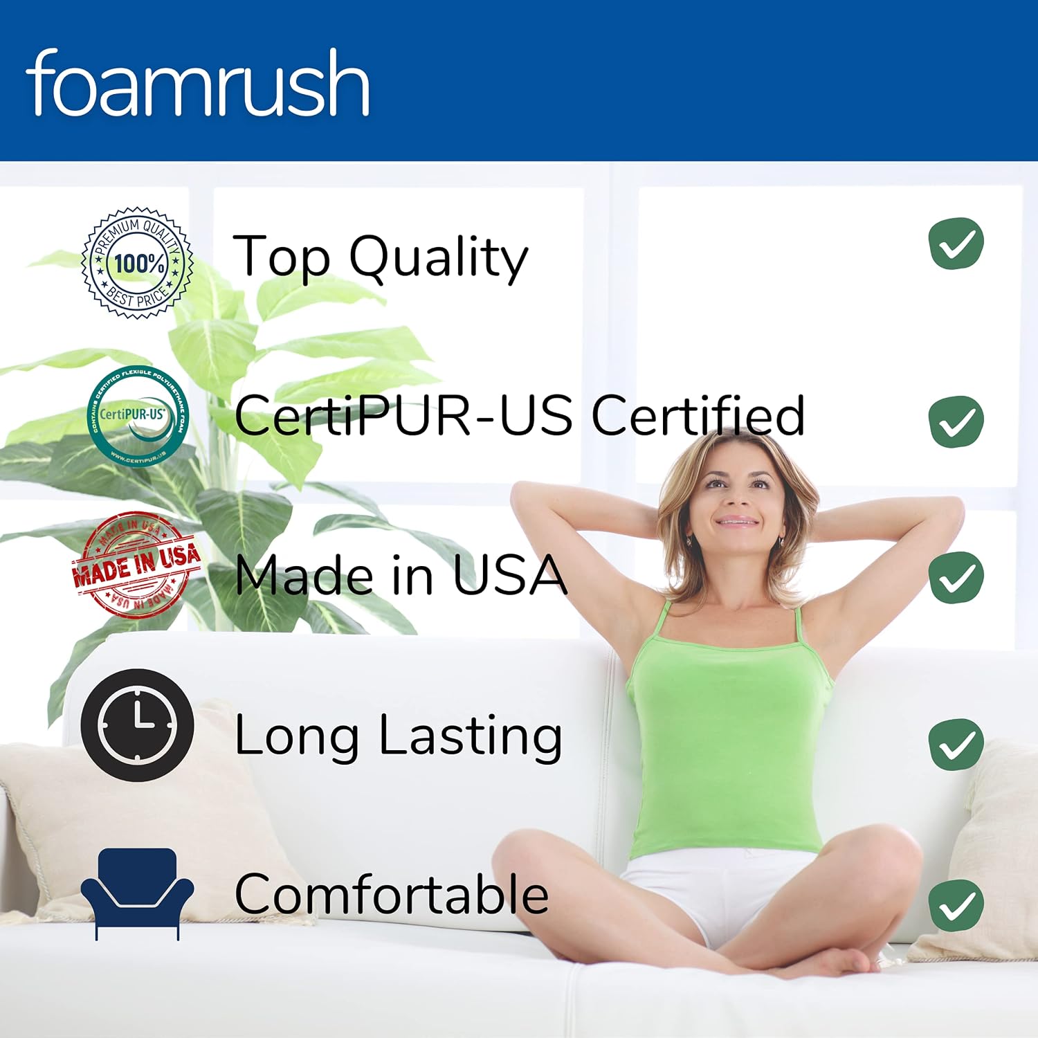 FoamRush 4-Inch Full (53' x 75') RV Mattress Replacement Gel Memory Foam, Medium Firm, Comfort, Pressure Relief and Support, Made in USA, Camper Trailer Truck, Cover Not Included
