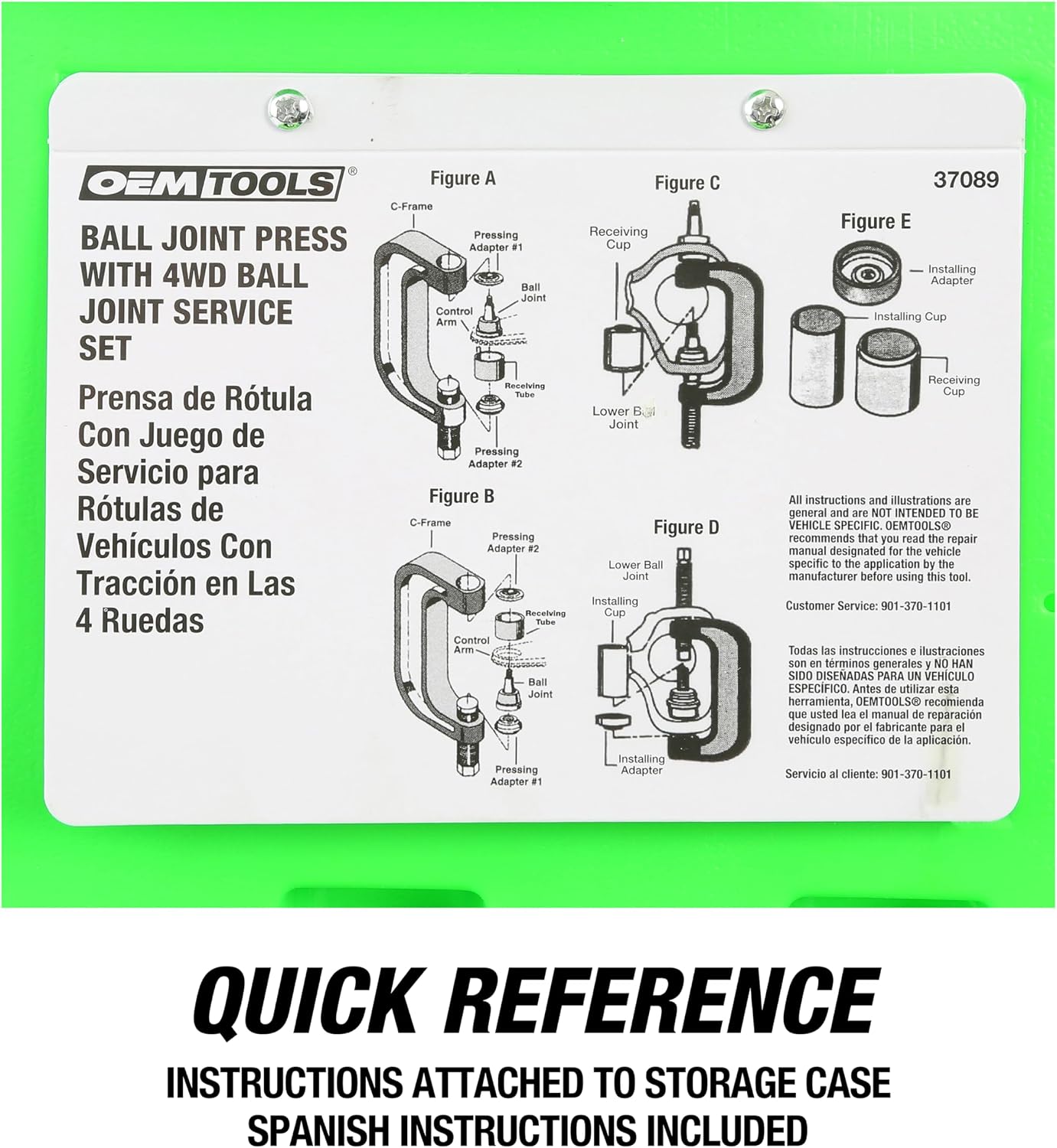 OEMTOOLS 37089 Ball Joint Press Kit, U Joint Removal Tool, Heavy-Duty Ball Joint Removal Tool, Steel C-Clamp for 4WD Trucks, Rust-Resistant Ball Joint Tool