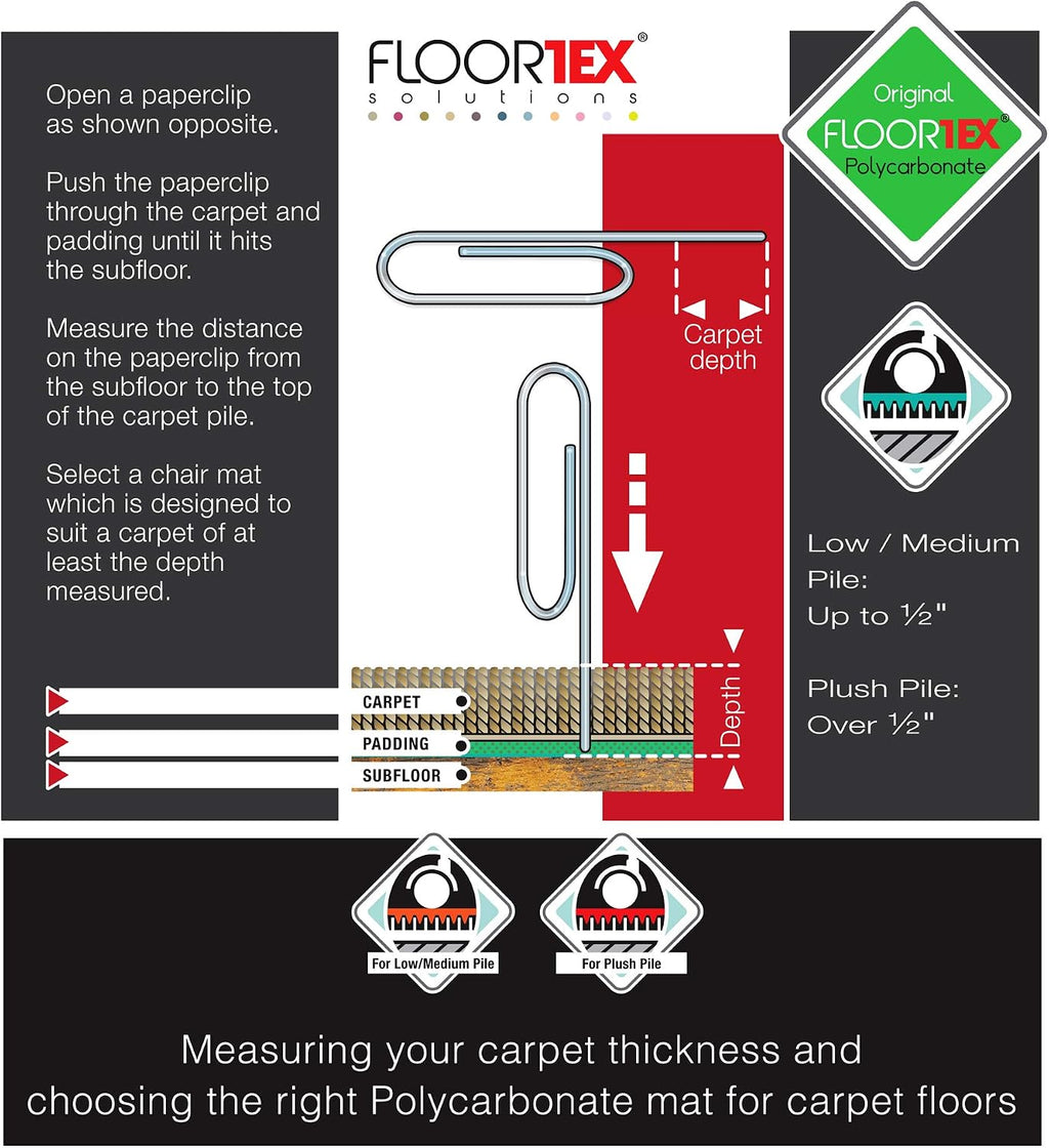 FLR1115227ER - Cleartex Plush Pile Rectangular Chairmat