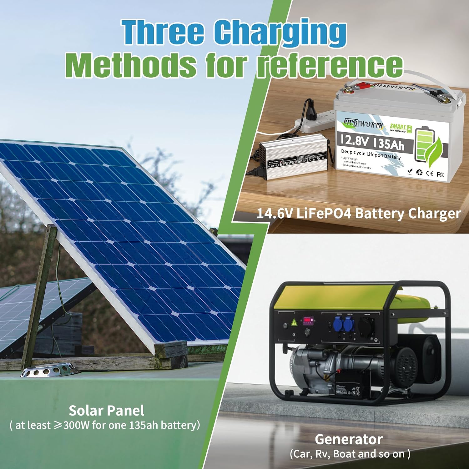 12V Lithium Battery 135Ah Bluetooth, Rechargeabel Deep Cycle LiFePO4 Batteries, 100A Smart BMS with Low-Temp Protection, Perfect for RV, Solar, Boat, Marine, Trolling Motor