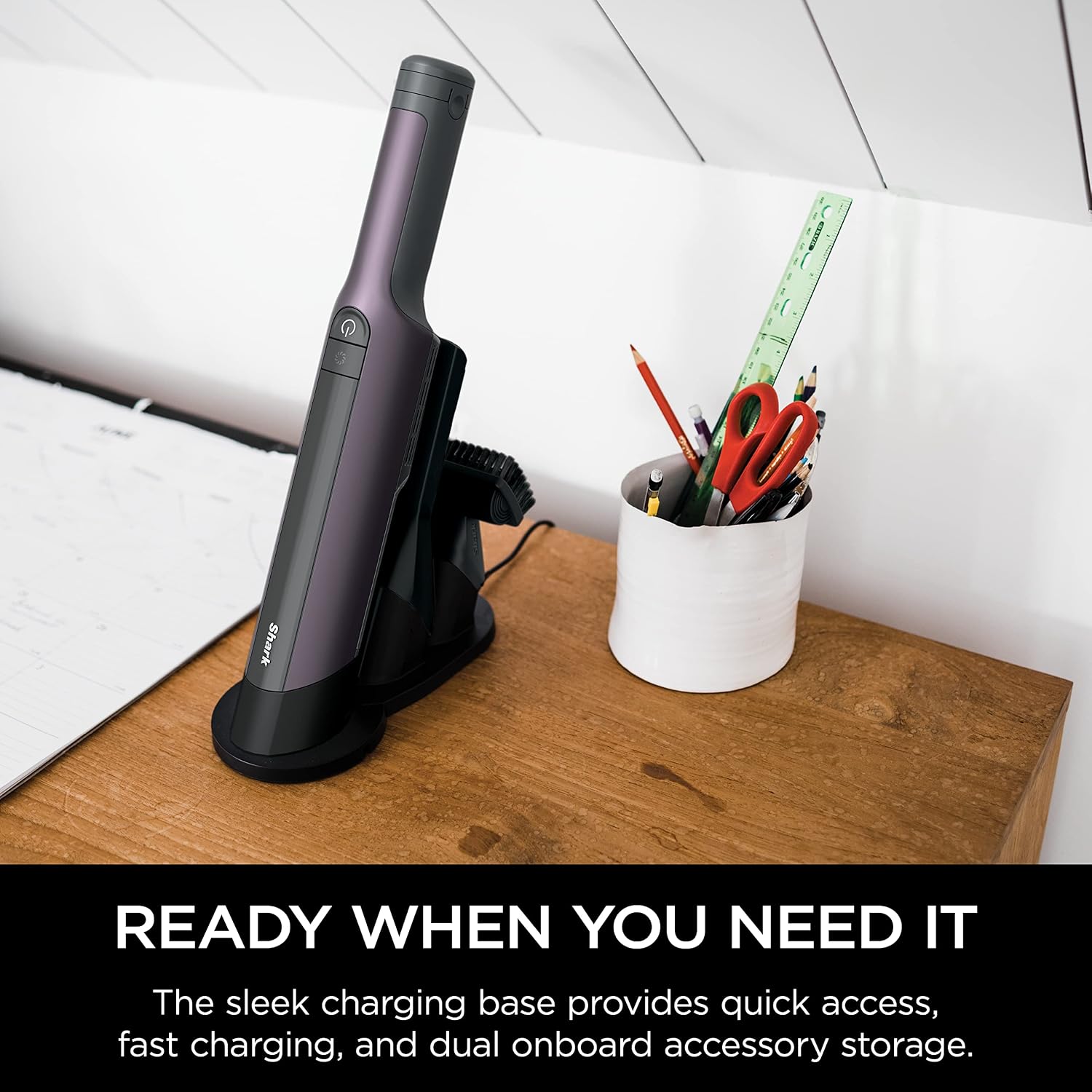 Shark WV410PR WANDVAC Cordless Hand Vacuum, Ultra-Lightweight & Portable with Powerful Suction & Tools for Pets, Designed for Car & Home, Violet