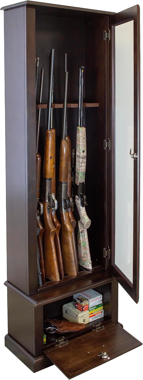 American Furniture Classics Model 650 8 Gun Cabinet with Locking Glass Door