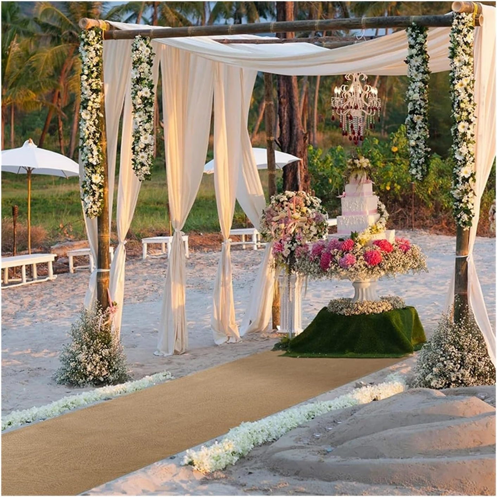 Burlap Table Runners Natural Burlap Table Runner Farmhouse Jute Fabric Kitchen Coffee Tablecloths for Wedding Aisle Carpet Garden(Lace Tassels,0.9mX6m Carpet)