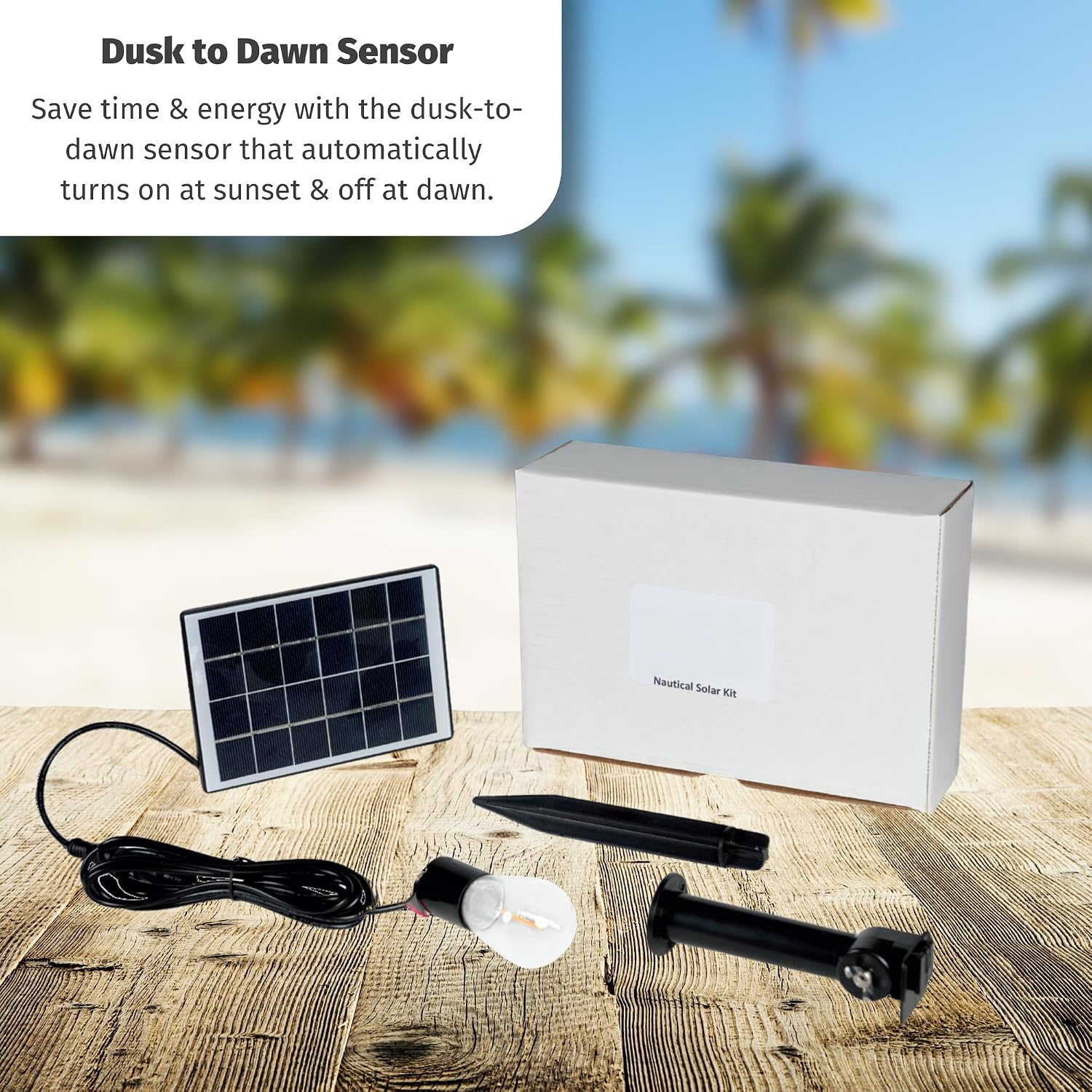 DutchCrafters Solar Powered Lighthouse Kit - Solar Lights Outdoor Waterproof with LED Lights for Outside and Dusk to Dawn Light, Lighthouse Beacon, Backyard Decor - Amish Made in USA