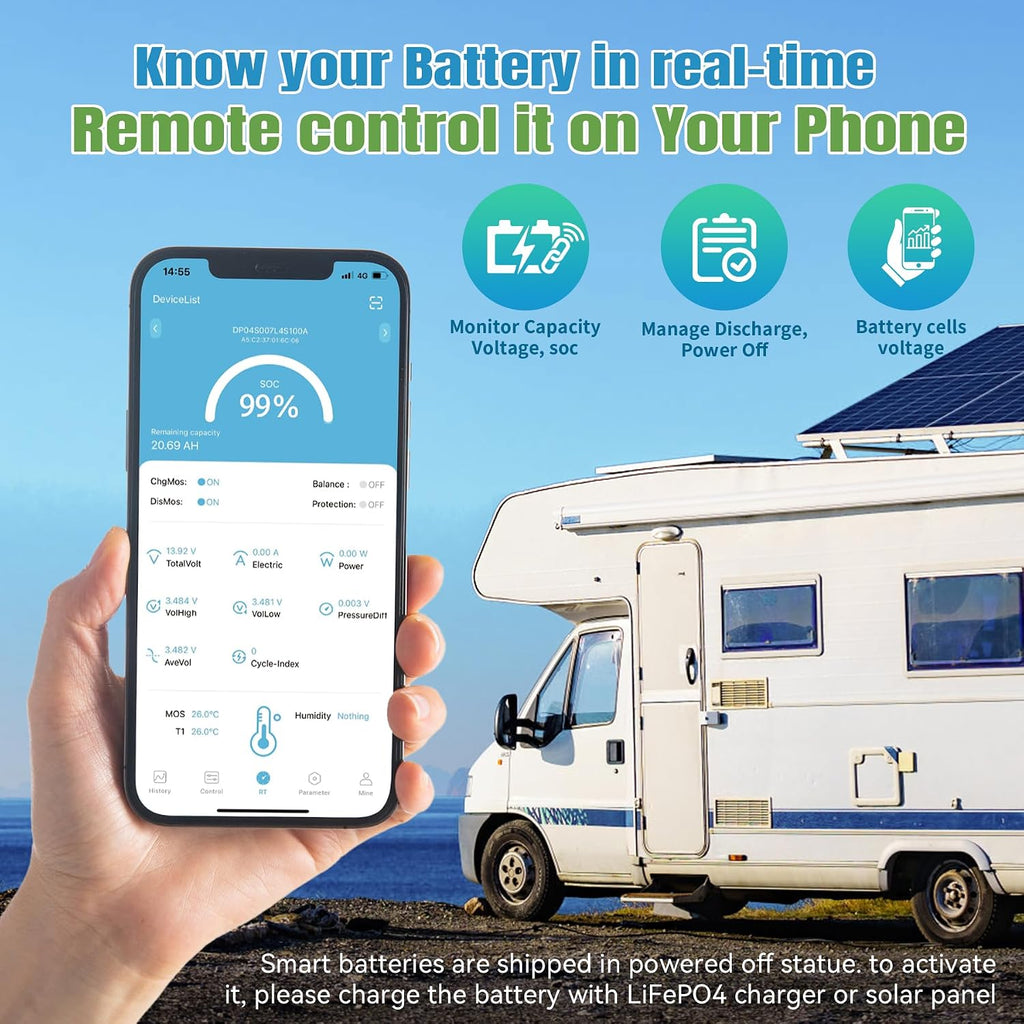 12V Lithium Battery 135Ah Bluetooth, Rechargeabel Deep Cycle LiFePO4 Batteries, 100A Smart BMS with Low-Temp Protection, Perfect for RV, Solar, Boat, Marine, Trolling Motor