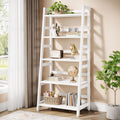 Tribesigns 5-Tier Bookshelf Modern Bookcase, 5 Shelf Ladder Shelf Book Storage Shelf Organizer for Living Room, Home Office (White)