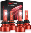 Torchbeam 2026 9005/HB3 9006/HB4 LED Bulbs Combo, 147000LM Maximum Brightness, 6500K Cool White, Pack of 4