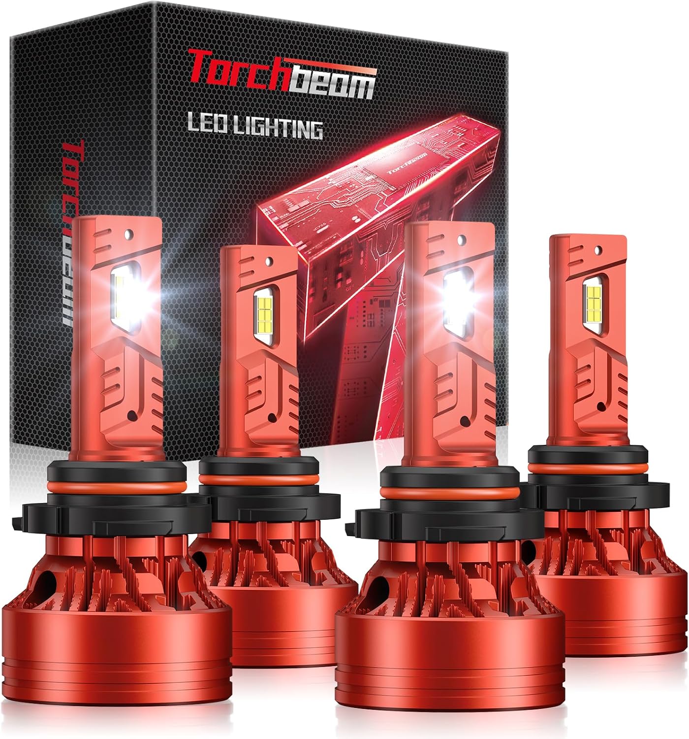 Torchbeam 90 05/HB 3 90 06/HB 4 Bulbs Combo, 149,000 LM 6500K, 1500% Superior Brightness, Perfect Beam Pattern, Quick Install, Pack of 4