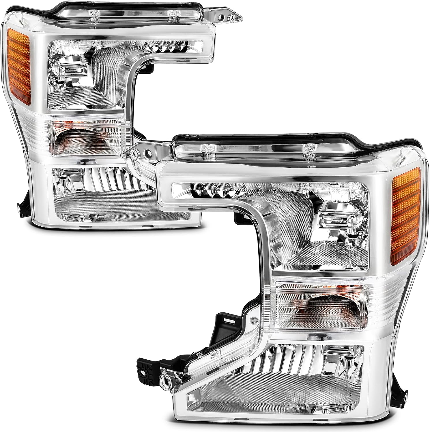 Headlight Assembly Fit 2020-2022 for F-250 Super Duty, 2020-2022 for F-350 Super Duty Driver & Passenger Side Headlight Chrome Housing FO2502405