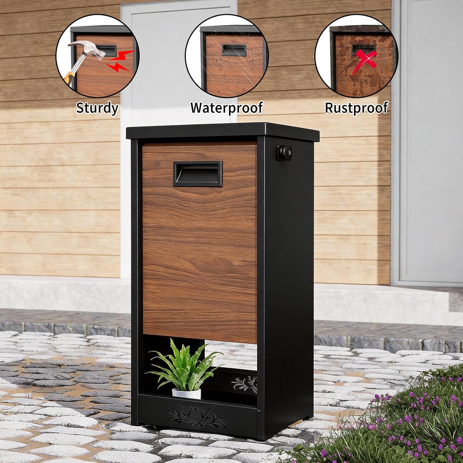 Wall Mount Mailbox for House Outside, Large Capacity Mailboxes, Outside Package Delivery Box for Home, Office, School to Collect Package and Mail, Large