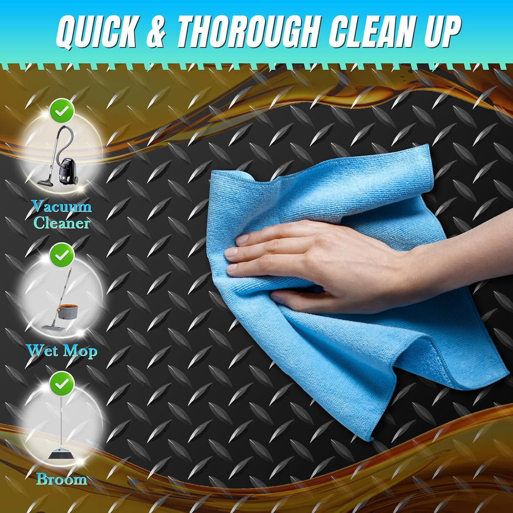 4 x 20 FT Garage Floor Mat, Diamond Plate Rubber Flooring Roll, PVC Garage Flooring Rolls for Under Car, Large SUVs, Pickup Truck, RV, Gym