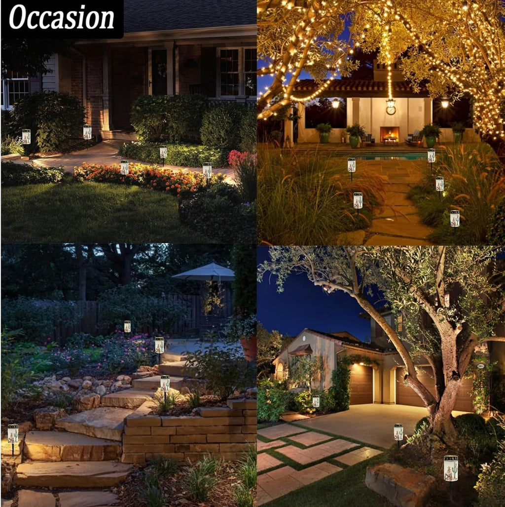 Western Cowboy Cemetery Lights for Grave, Outdoor Solar Garden Pathway Lights - Solar Powered Lanterns for Yard, Patio, Driveway