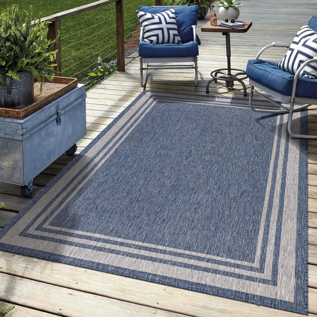 Keen Home Design Terrace Outdoor Area Rug - 6x9 Washable Indoor/Outdoor Rug for Patio, Kitchen, Balcony, Beach, Garden, Deck and Porch, Size: 6'x8'10'