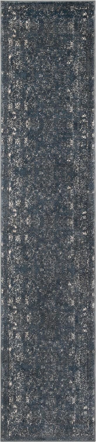 Rugs.com - Oregon Rug – 12 Ft Runner Blue Hand-Knotted Textured Rug – Perfect for Hallways, Entryways, and High-Traffic Indoor Areas