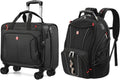 star cloud Rolling Laptop Bag with 4 Spinner Wheels & 17.3' Laptop Backpack Bundle – Business Travel Carry On Set with USB & Type-C Charging Ports