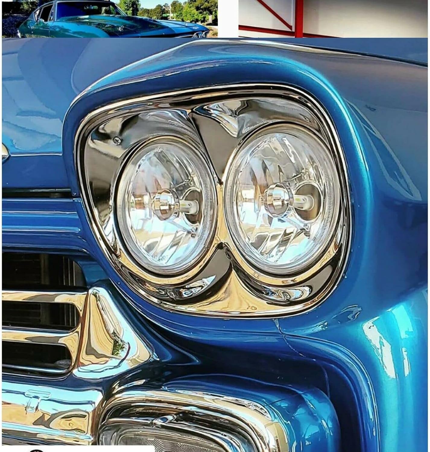 Octane Lighting 5-3/4 Crystal Clear Metal Glass Headlight Led 4000Lm H4 Light Bulb Headlamp Set