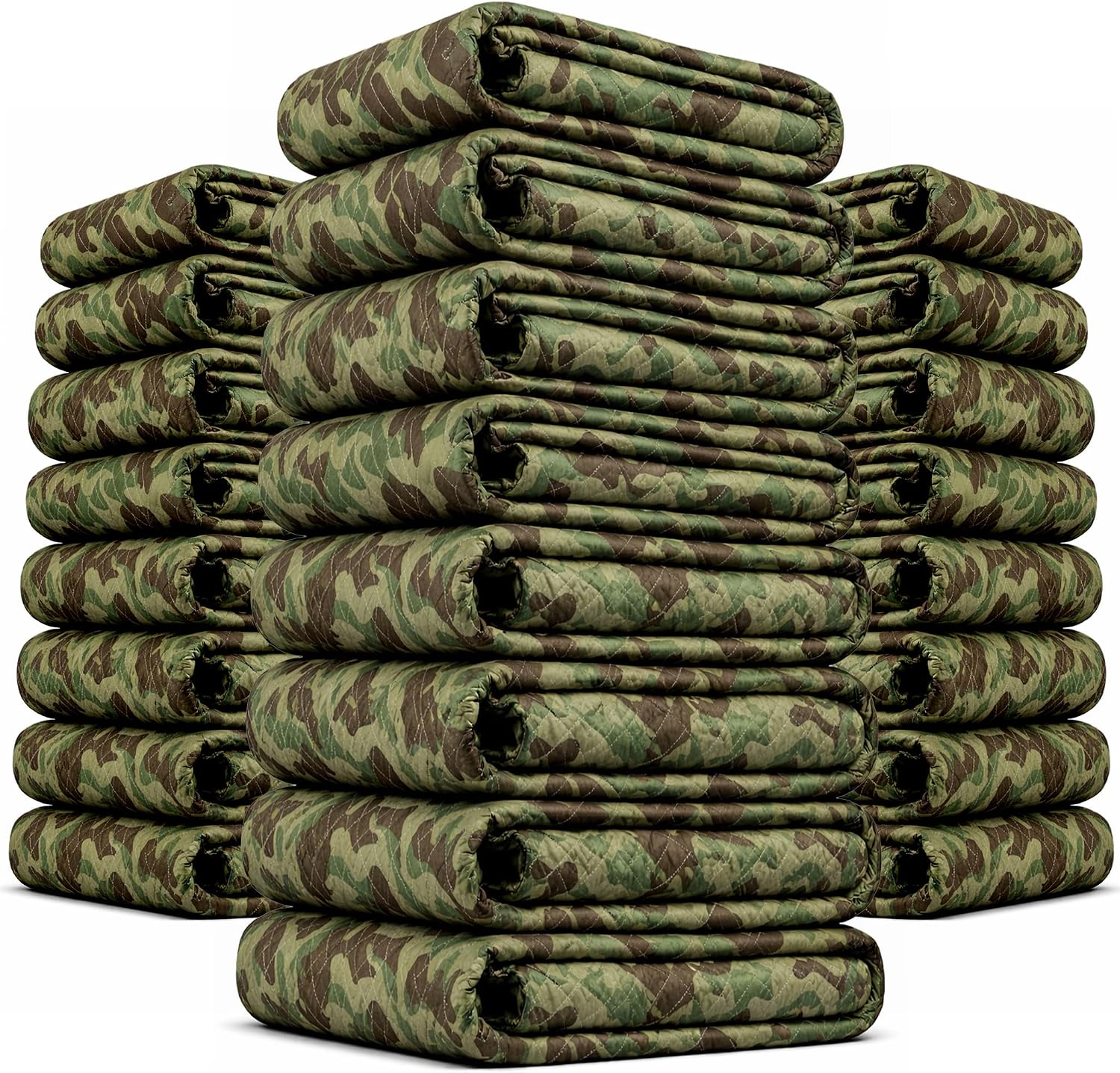 US Cargo Control 65 lb/Dozen, 80'x72' Large Heavy Duty Moving Blanket, MBCAMO Camo, 24-Pack