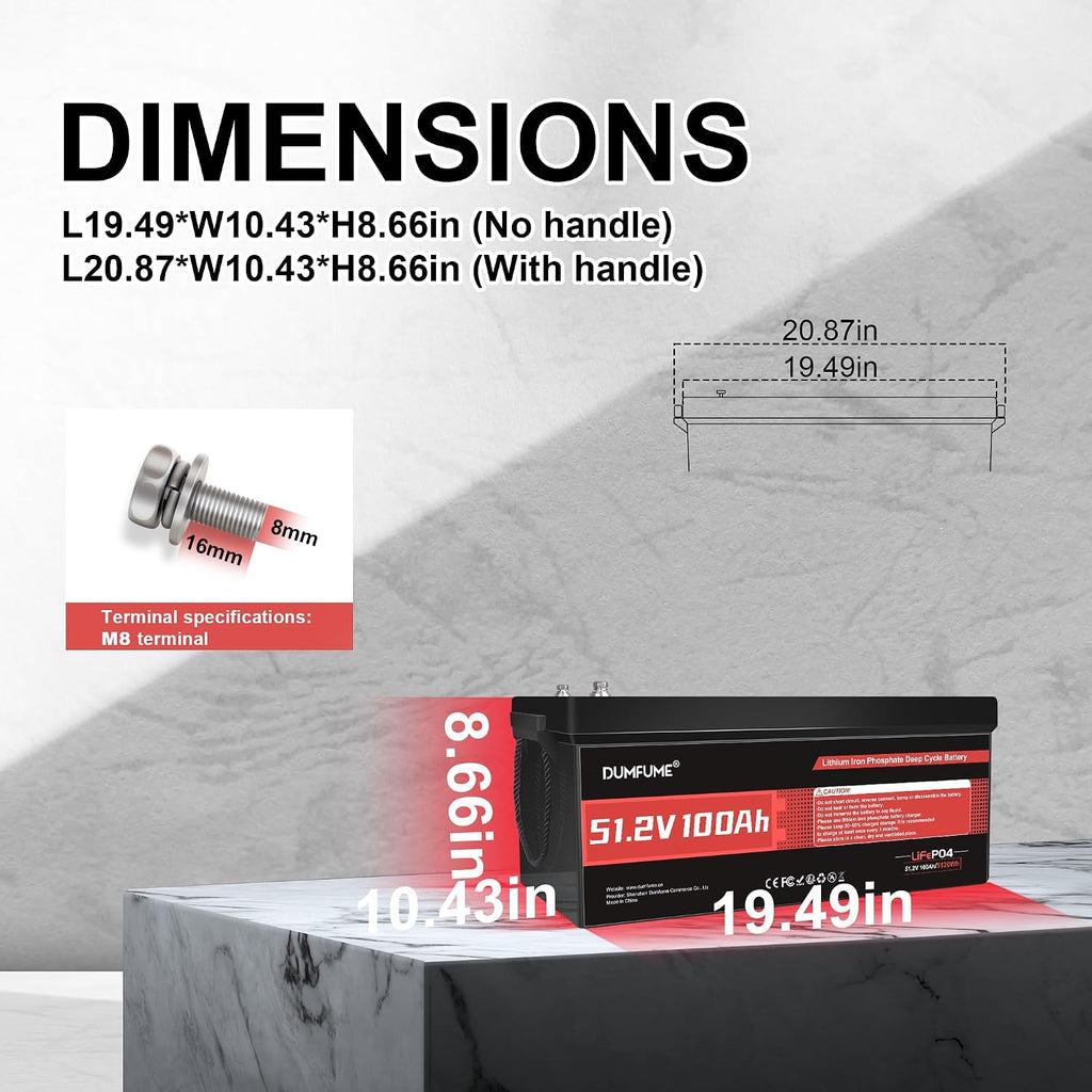 48V 100Ah Lifepo4 Golf Cart Lithium Battery, 200A BMS Low-Temp Protection 48 Volt Battery Support up to 5kW Motor 6000+ Deep Cycle Perfect for Golf Carts RV, and Off Grid Applications
