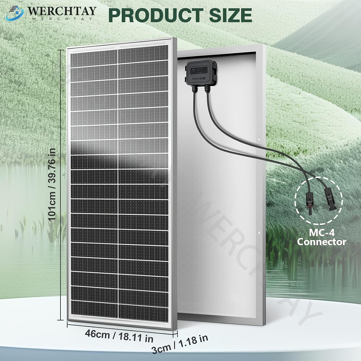 100 Watt Solar Panel 12 Pack, 12 BB Monocrystalline A+ Cell High-Efficiency PV Module, Solar Panels for Homes Camping RV Battery Boat Caravan and Other Off-Grid Applications
