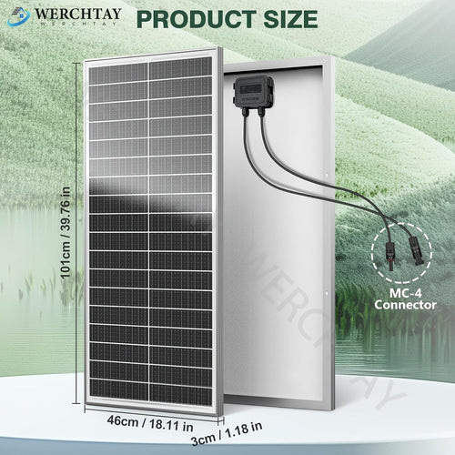 100 Watt Solar Panel 12 Pack, 12 BB Monocrystalline A+ Cell High-Efficiency PV Module, Solar Panels for Homes Camping RV Battery Boat Caravan and Other Off-Grid Applications